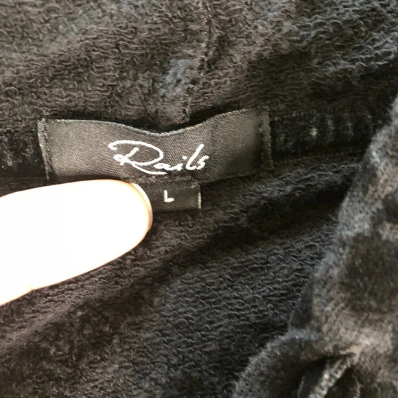 Rails Nico Black Flocked Cobra Hoodie Size Large - Picture 10 of 13